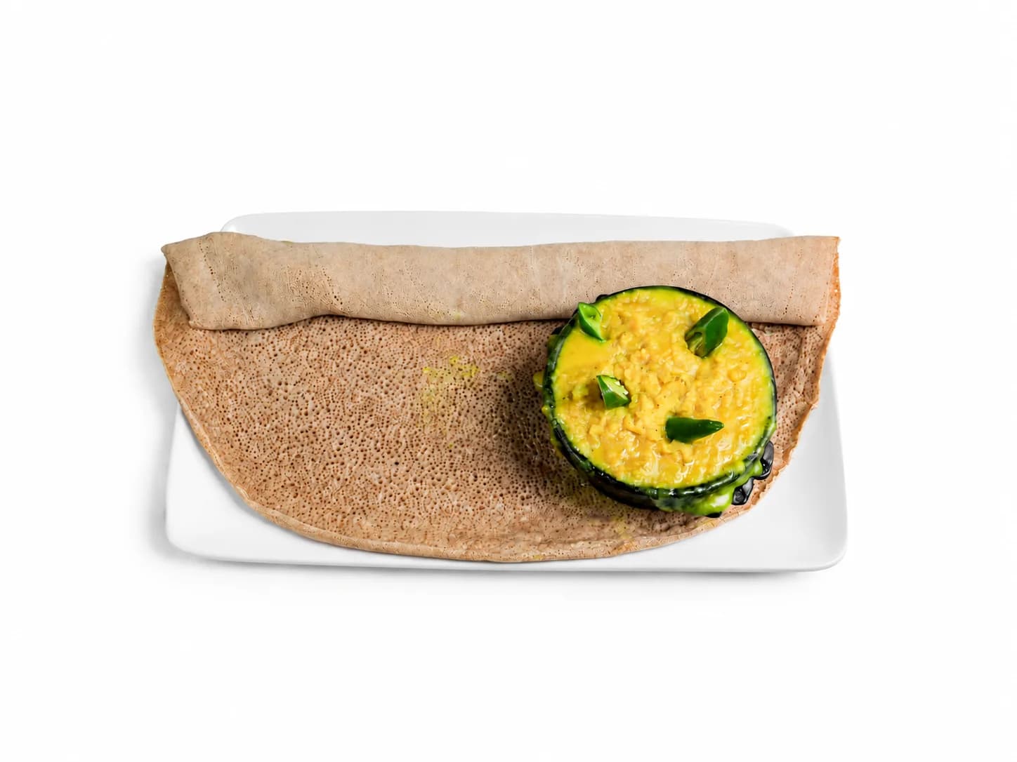 Gelbe Linsen mit grüner Chili und Injera