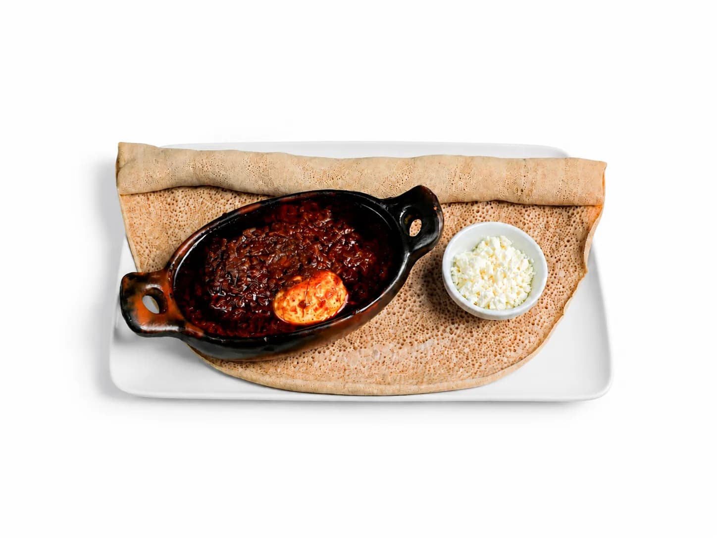Doro Wot mit Ei, Ayib und Injera